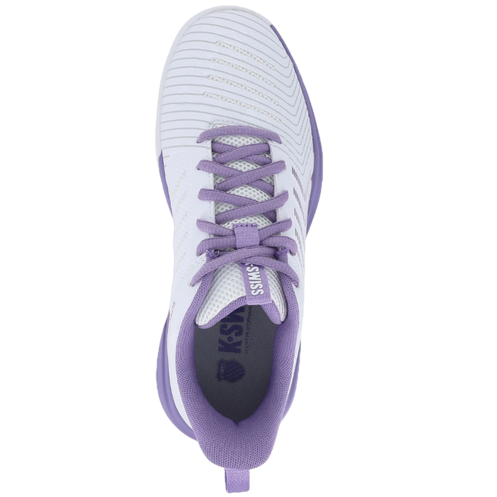 K Swiss Ultrashot Light Clay Womens Tennis Shoes - White/Purple Haze/Neon Lavender