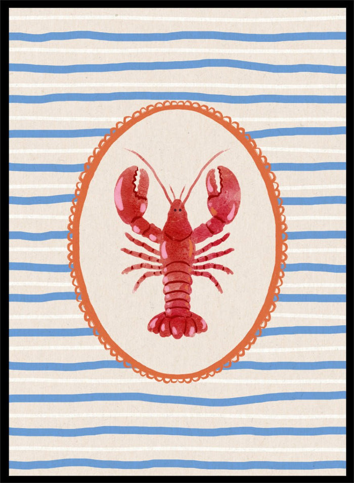 Katarzyna Gąsiorowska - Red Lobster Stripes Art Print_Sugar & Canvas_Katarzyna Gąsiorowska