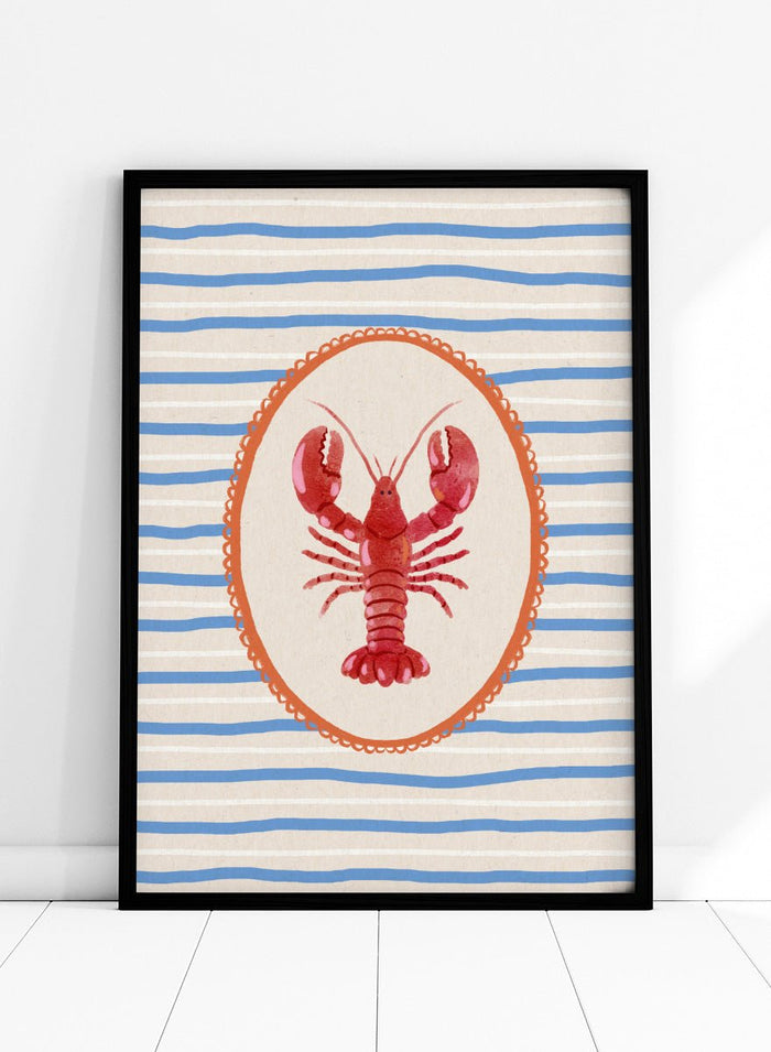 Katarzyna Gąsiorowska - Red Lobster Stripes Art Print_Sugar & Canvas_Katarzyna Gąsiorowska