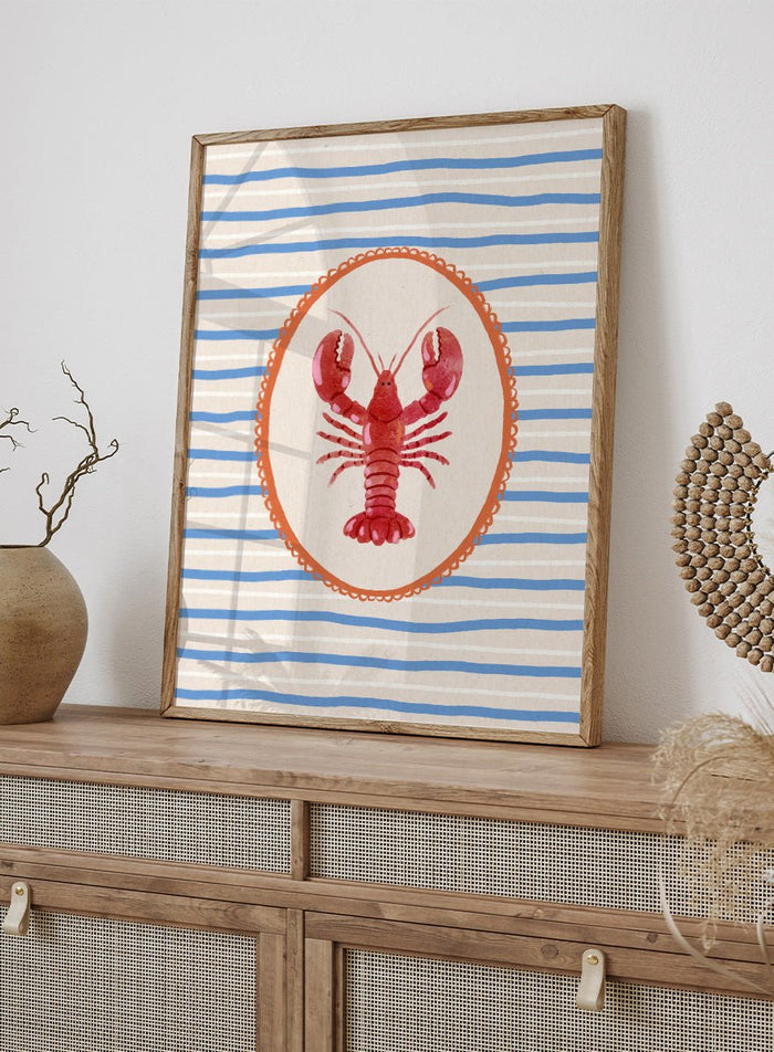 Katarzyna Gąsiorowska - Red Lobster Stripes Art Print_Sugar & Canvas_Katarzyna Gąsiorowska