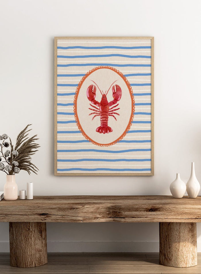 Katarzyna Gąsiorowska - Red Lobster Stripes Art Print_Sugar & Canvas_Katarzyna Gąsiorowska