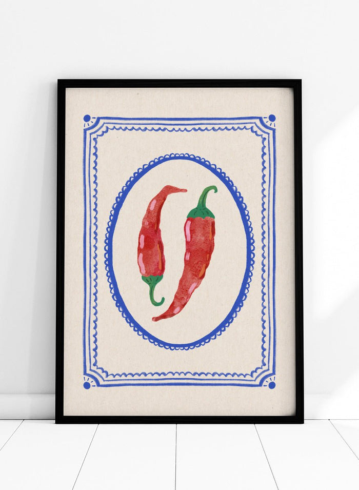 Katarzyna Gąsiorowska - Spicy Chili Peppers Art Print_Sugar & Canvas_Katarzyna Gąsiorowska