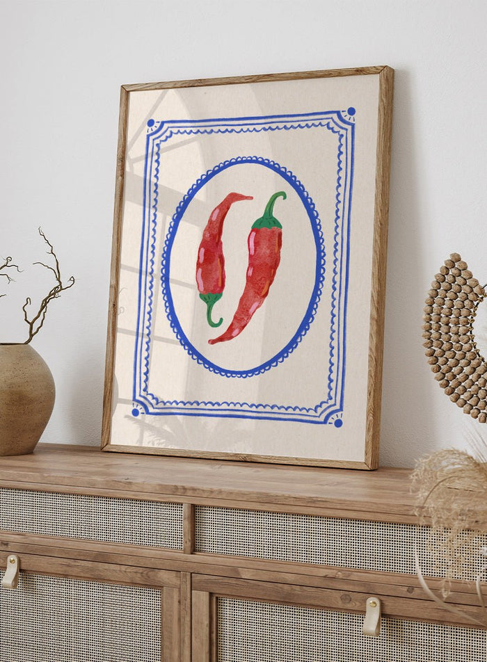Katarzyna Gąsiorowska - Spicy Chili Peppers Art Print_Sugar & Canvas_Katarzyna Gąsiorowska