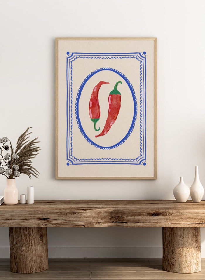 Katarzyna Gąsiorowska - Spicy Chili Peppers Art Print_Sugar & Canvas_Katarzyna Gąsiorowska