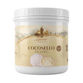 Lakeside Cocoa Coconello Filling 1 kg product packaging,
Lakeside Cocoa Coconello Filling used in cakes, pastries, chocolates, and desserts,
Close-up of Lakeside Cocoa Coconello coconut cream filling with a smooth texture
