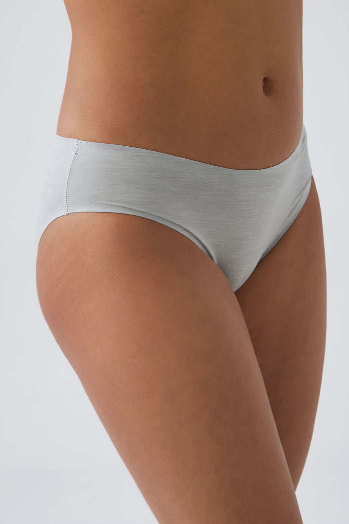 Laser Cut Seamless Bra Panty Set - Grey