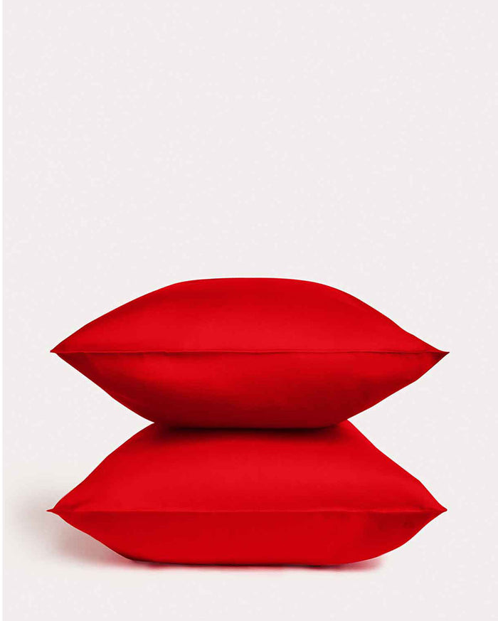 Lavish Sateen Pillowcase 2pcs - Red