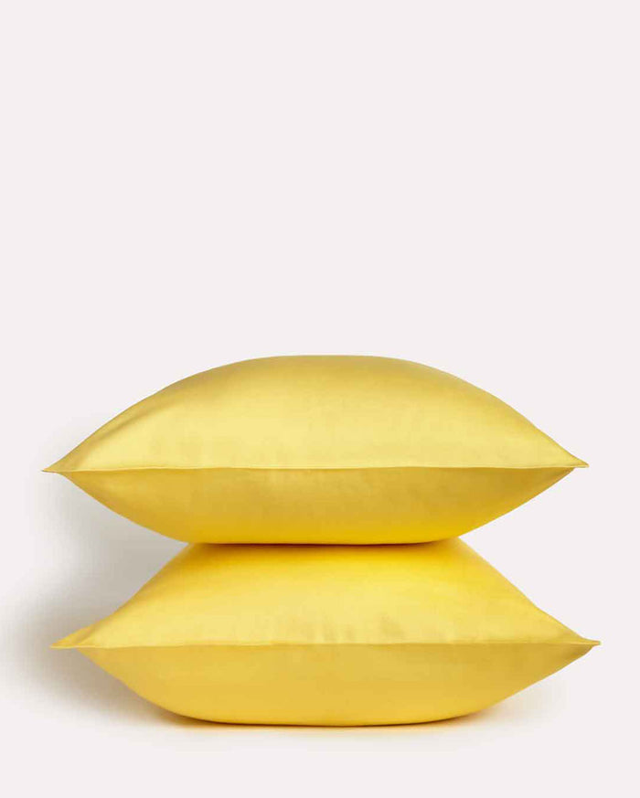 Lavish Sateen Pillowcase 2pcs - Yellow