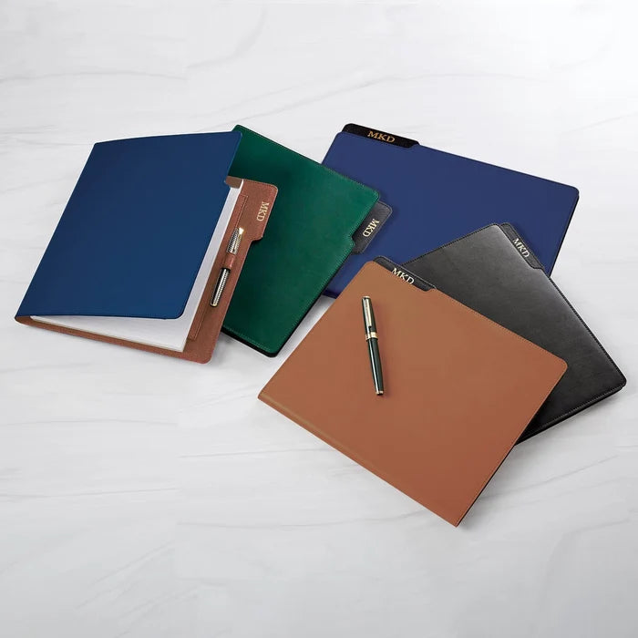 Levenger Wall Street Brown Leather Padfolio - Personalized Logo or Text