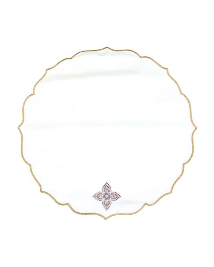 Linen Service Napkin Set of 6 pieces- White & Beige