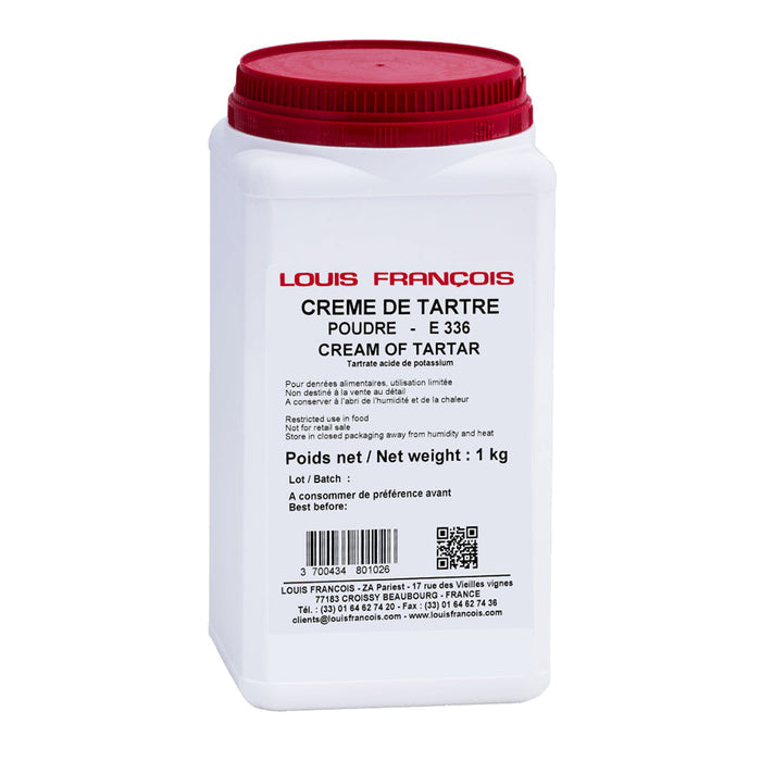 Louis François Cream of Tartar 1 kg — natural acidity regulator and sugar inversion booster for confectionery and meringue