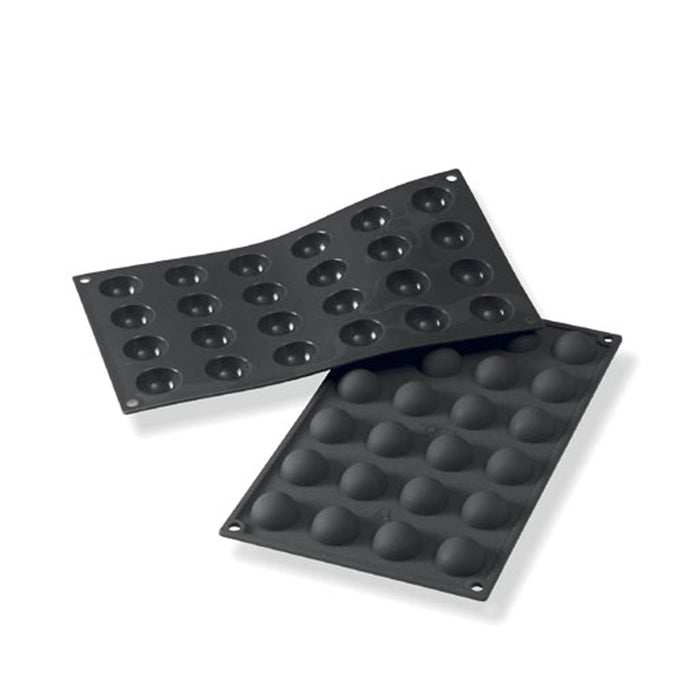 Martellato 30SF006 black silicone half sphere mold with 24 cavities dia. 30 mm, Professional mini dessert and praline mold