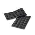 Martellato 30SF009 black silicone pomponette mold with 24 cavities dia. 34 mm, Professional flexible mignon mold