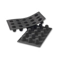 Martellato 30SF019 black silicone baba mold with 15 cavities dia. 35 mm, Professional deep cylindrical pastry mold
