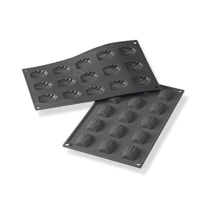 Martellato 30SF031 black silicone Madeleine mold with 9 cavities 44 x 34 mm, Classic petit four mold