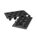 : Martellato 30SF020 black silicone baba mold with 11 cavities dia. 45 mm, Professional flexible cylindrical mold