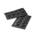 Martellato 30SF004 black silicone half sphere mold with 11 cavities dia. 50 mm, Professional non-stick dessert mold