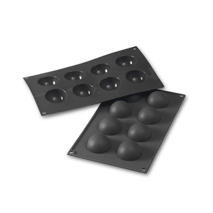 Martellato 30SF004 black silicone half sphere mold with 11 cavities dia. 50 mm, Professional non-stick dessert mold