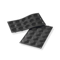 Martellato 30SF014 black silicone tartlet mold with 15 cavities dia. 50 mm, Professional non-stick tartlet mold