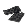 Martellato 30SF022 black silicone mini muffin mold with 11 cavities dia. 51 mm, Professional flexible muffin pastry mold