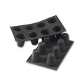 Martellato 30SF021 black silicone baba mold with 8 cavities dia. 55 mm, Professional flexible cylindrical pastry mold