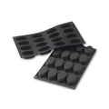 Martellato 30SF017 black silicone oval mold with 12 cavities 55 x 33 mm, Professional contemporary pastry mold