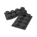 Martellato 30SF028 black silicone cylinder mold with 8 cavities dia. 60 mm, Professional individual portion mold