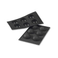 Martellato 30SF003 black silicone half sphere mold with 6 cavities dia. 60 mm, Professional flexible pastry mold