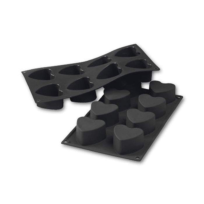 Martellato 30SF040 black heart silicone mold with 8 cavities 60 mm