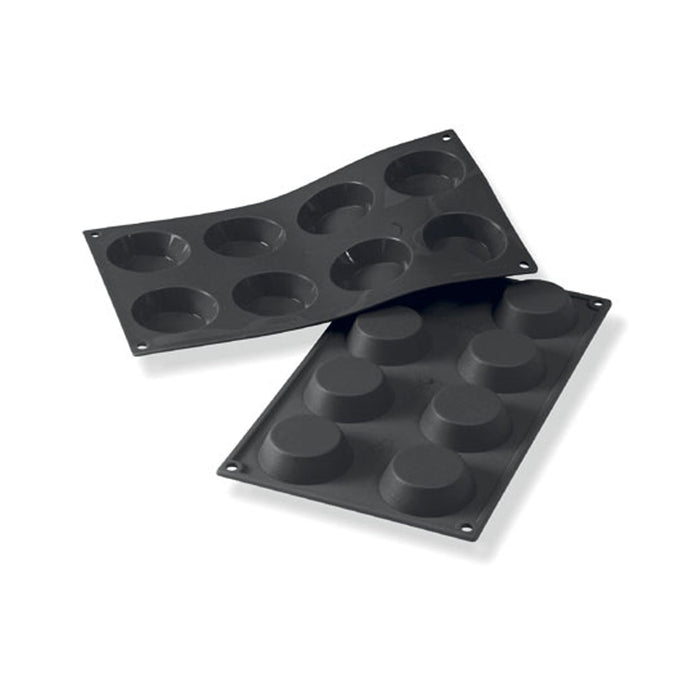 Martellato 30SF015 black silicone tartlet mold with 12 cavities dia. 60 mm, Professional flexible tartlet mold