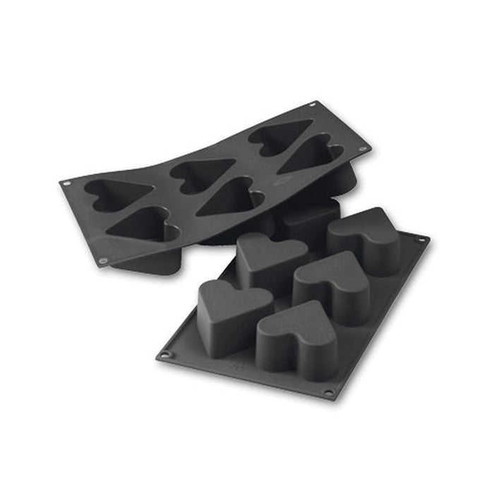 Martellato 30SF036 black 3D heart silicone mold with 8 cavities 65 mm