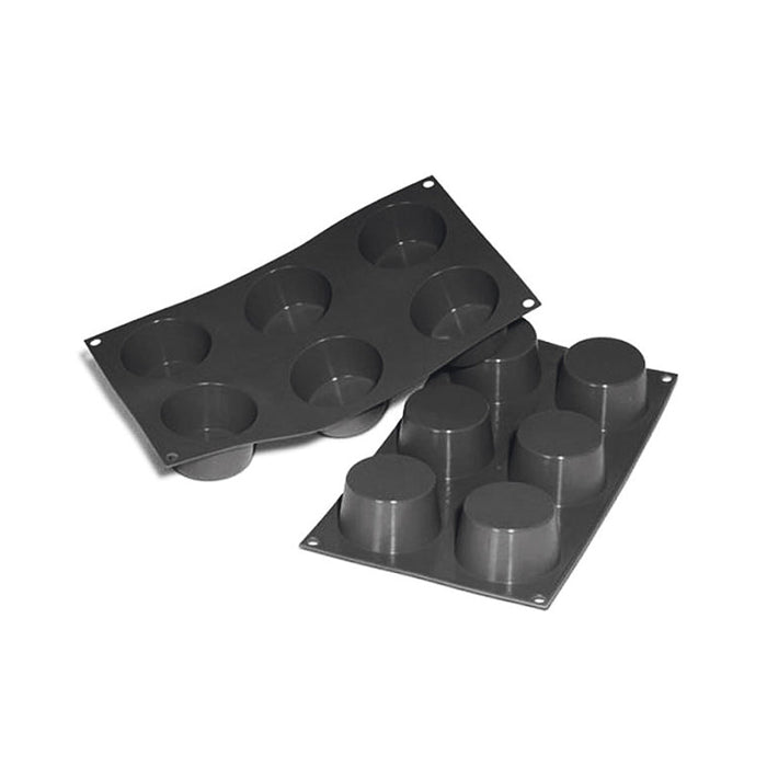 Martellato 30SF102 black silicone muffin mold with 6 cavities dia. 68 mm