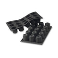 Martellato 30SF059 black silicone large Bordelais mold with 15 cavities dia. 45 mm