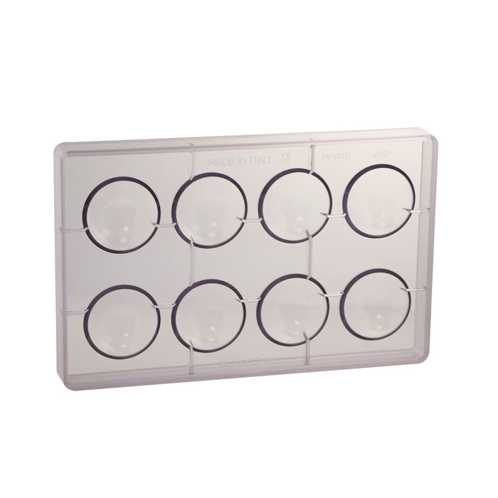 Martellato 50 mm Half Sphere Polycarbonate Mold, 8 Cavities