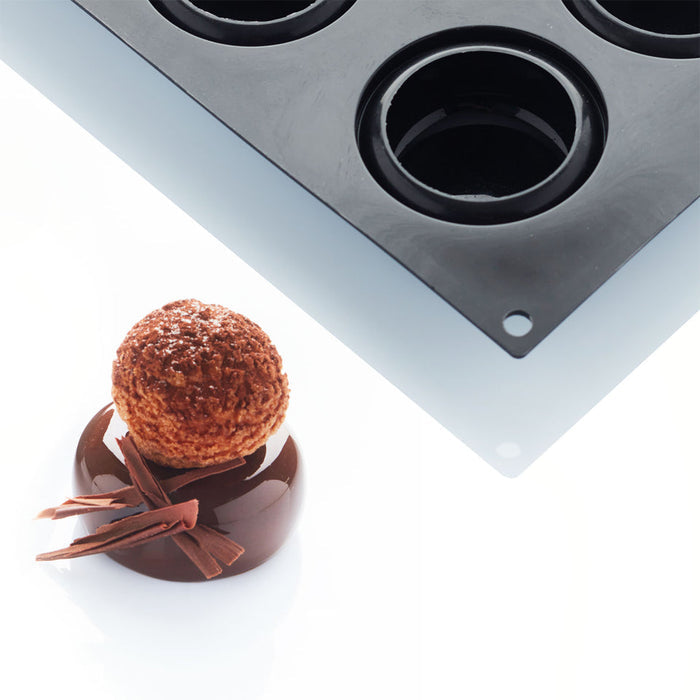 Martellato 30SIL500 black silicone circle mold with 11 cavities dia. 60 mm