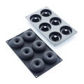 Martellato 30SIL503 black silicone donut mold with 6 cavities dia. 80 mm