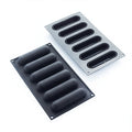 Martellato 30SIL504 black silicone eclair mold with 8 cavities