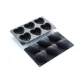 Martellato 30SIL514 black silicone round satin mold with 6 cavities dia. 75 mm
