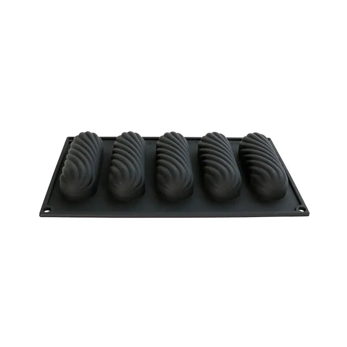 Martellato 30SIL505 black silicone twist eclair mold with 10 cavities