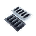 Martellato 30SIL505 black silicone twist eclair mold with 10 cavities