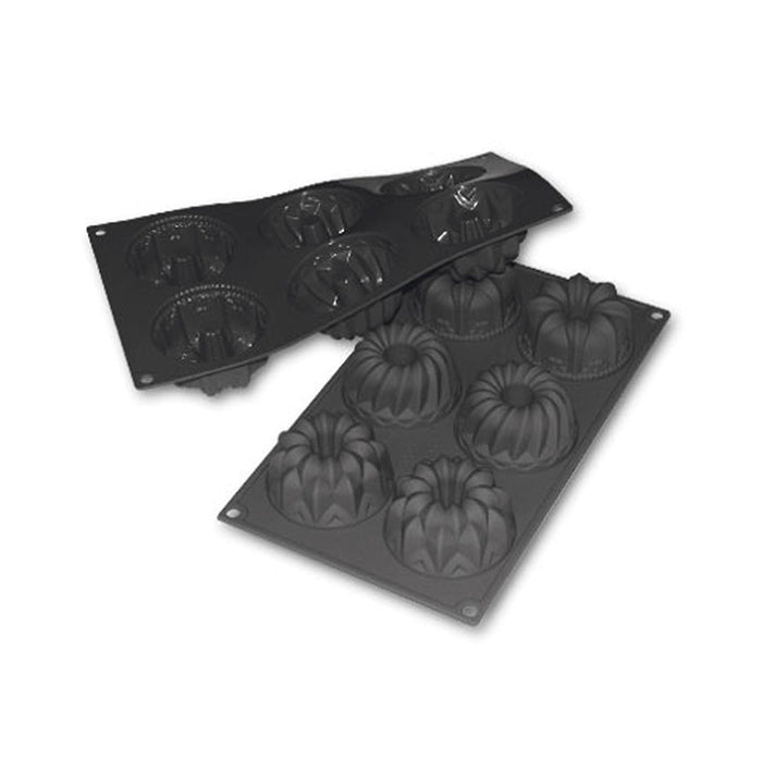 Martellato 30SF061 black silicone mix shapes mold with 6 assorted cavities dia. 75 mm