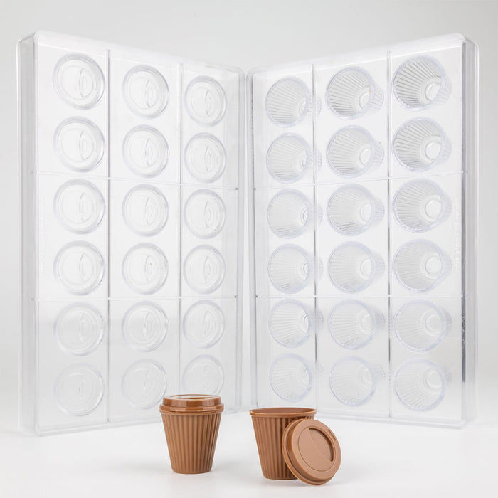 Martellato Barista Coffee Cup Polycarbonate Chocolate Mold Kit, 2 Pieces
