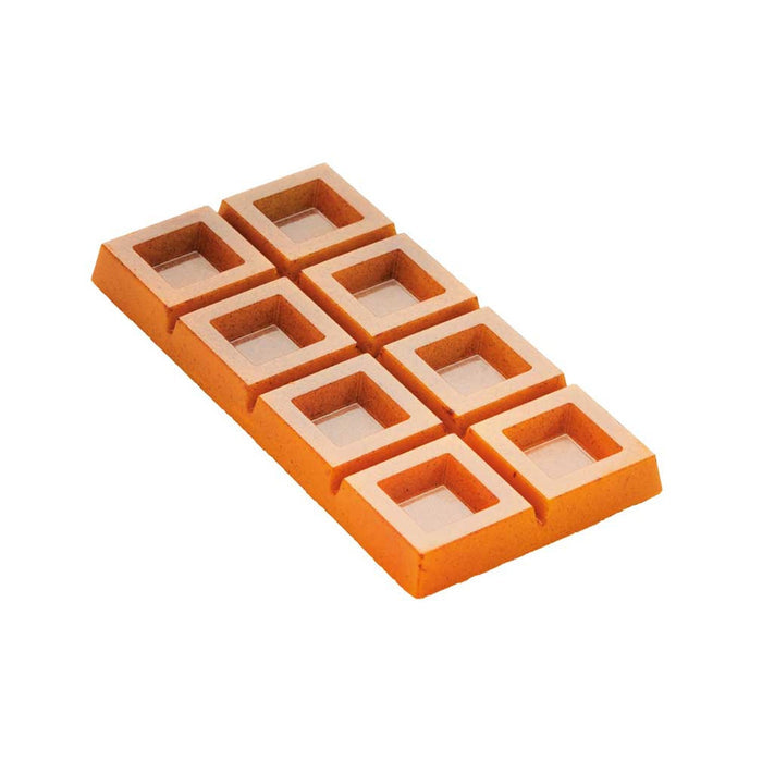 Martellato Block polycarbonate chocolate bar mold with 3 geometric tablet cavities for professional chocolate production