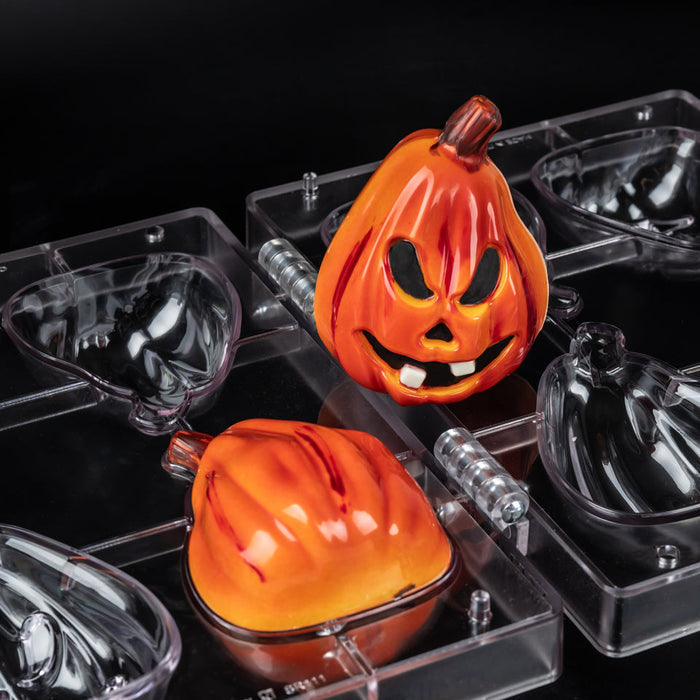 Martellato Bob Pumpkin 3D Spinning BPA-Free Polycarbonate Chocolate Mold Set, 2 Pieces