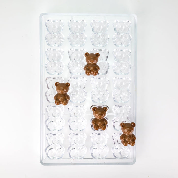 Martellato Bobo teddy bear polycarbonate chocolate mold with 20 cavities for professional praline and bonbon production (View 2)