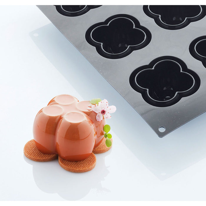 Martellato 30SIL517 black silicone Chloe textured round mold with 6 cavities