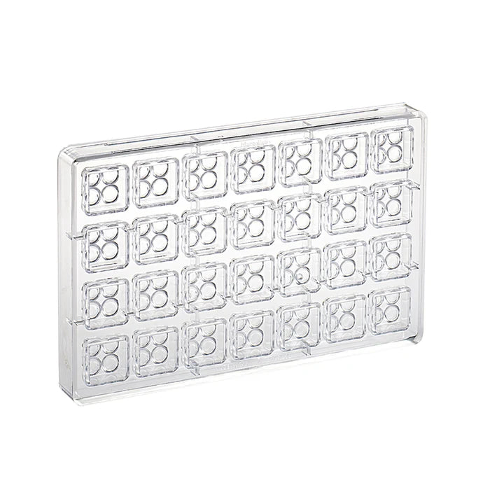 Martellato Chocolate Praline Mould ChocoBrick Square Design, 28 Cavities