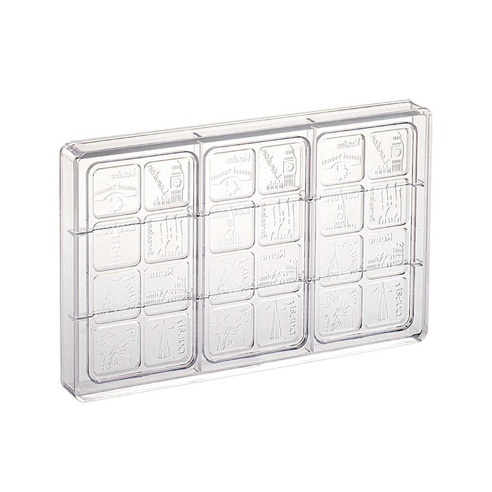Martellato City Chocolate Bar Polycarbonate Mold, 3 Cavity