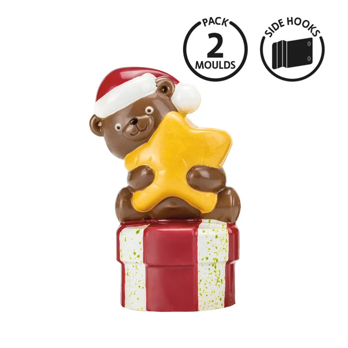 Martellato Cuddly Bear 3D Polycarbonate Chocolate Mold, Pack of 2