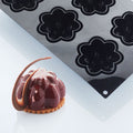 Martellato 30SIL518 black silicone Dahlia flower mold with 6 cavities